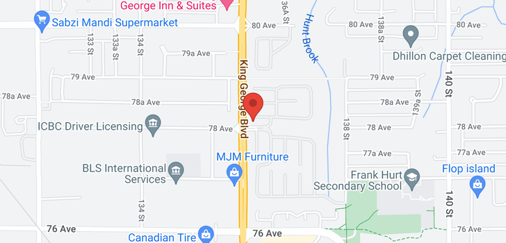 map of 104 7850 KING GEORGE BOULEVARD
